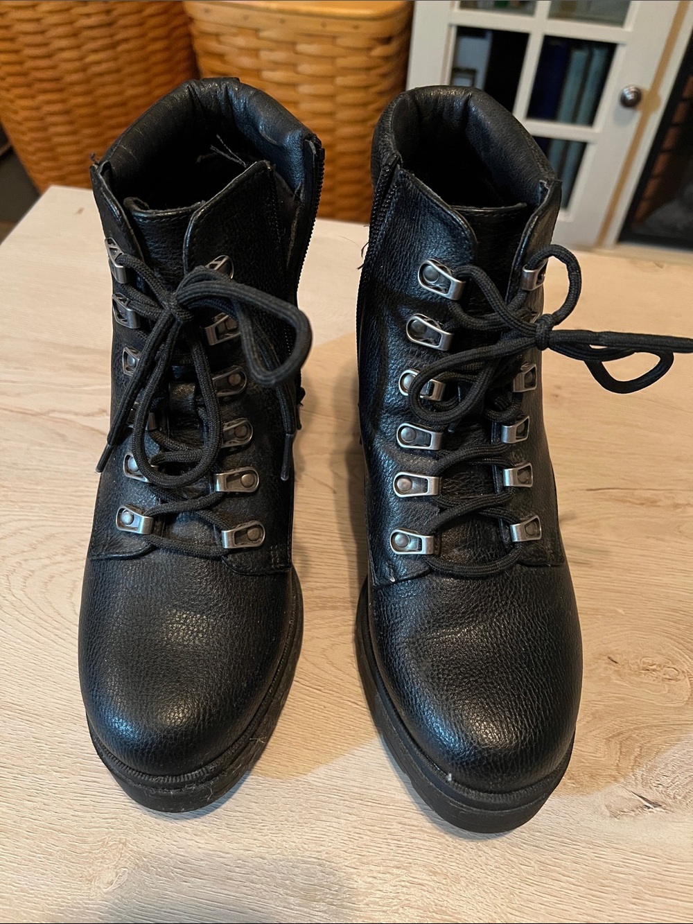 No Boundaries Black Lace-Up Ankle Boots